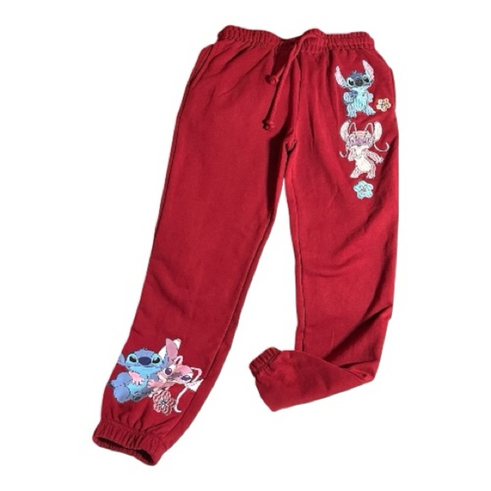 Disney's Lilo and Stitch Wine/Red  Sweatpants Joggers Lounge Pants XXS Sz 00